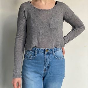 Hollister cropped light sweater